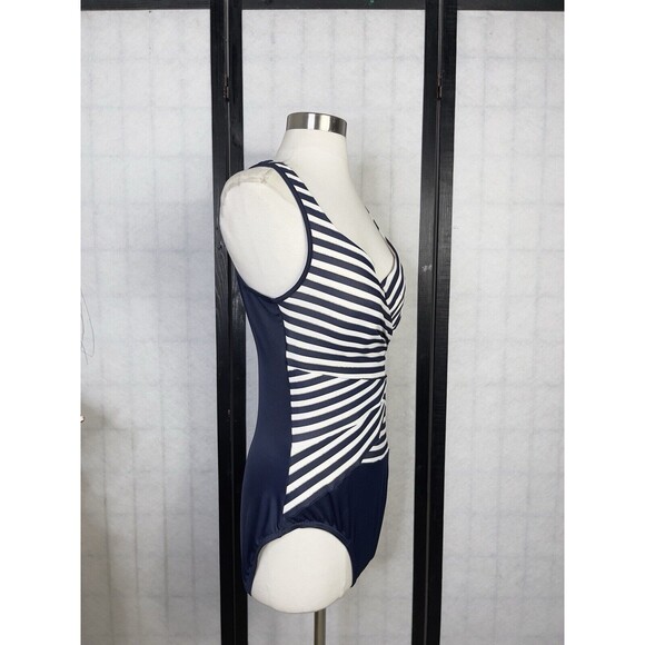 Miracle suits New Directions Layered Escape One Piece Swimsuit Midnight Navy 8 - Picture 3 of 6